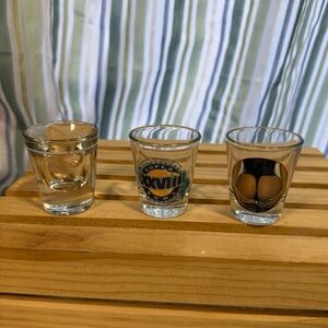 Lot Of 3 Liquor Shot Glasses Super Bowl 1994, Sexy Girl Butt Cheeks, Plain EUC